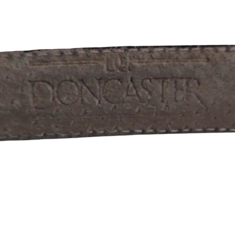 Doncaster Vintage Black Leather Belt With Silver-Tone Tunnel Buckle L